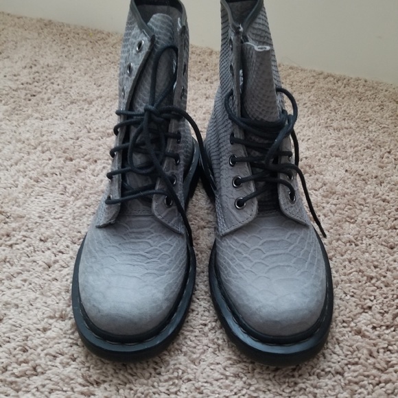 Dr. Martens | Shoes | Grey Snake Skin Dr Martens | Poshmark